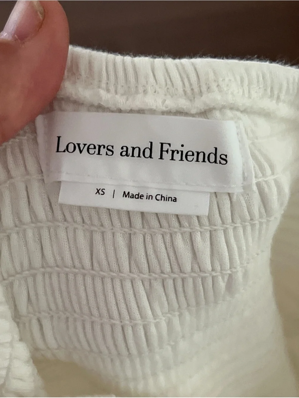 Lovers + Friends Monica Smocked Strapless Jumpsuit XS White Bridal Bachelorette